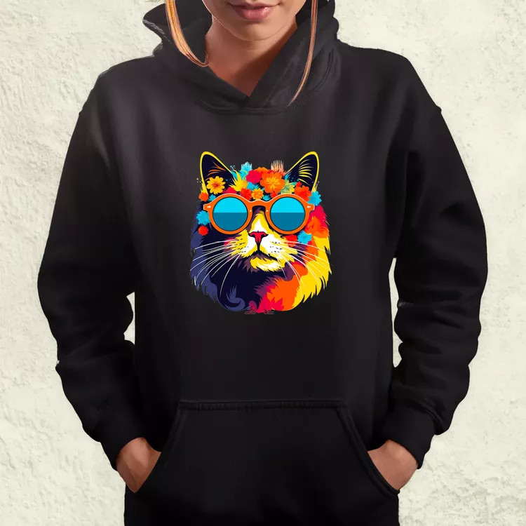 Hippi macska v1 női pulóver