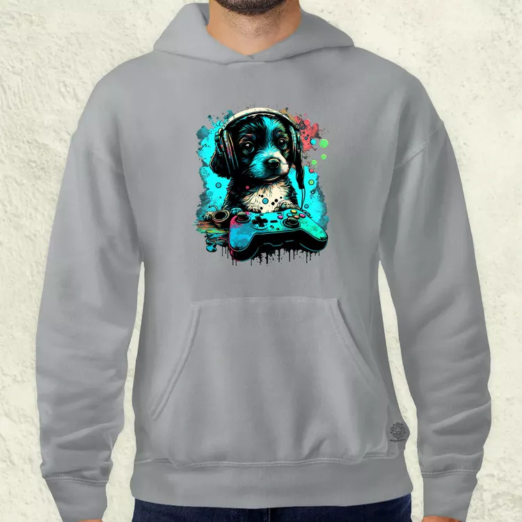 Gamer kutya v1 férfi pulóver