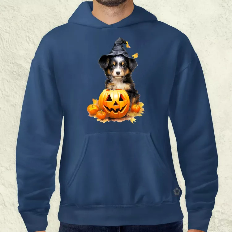 Halloween tök és kutyus v1 férfi pulóver