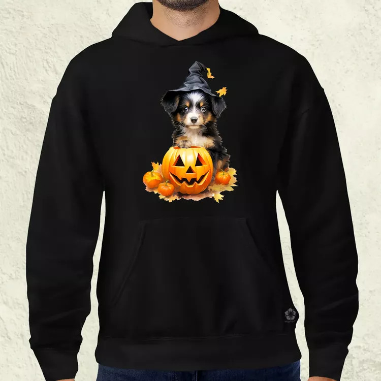 Halloween tök és kutyus v1 férfi pulóver