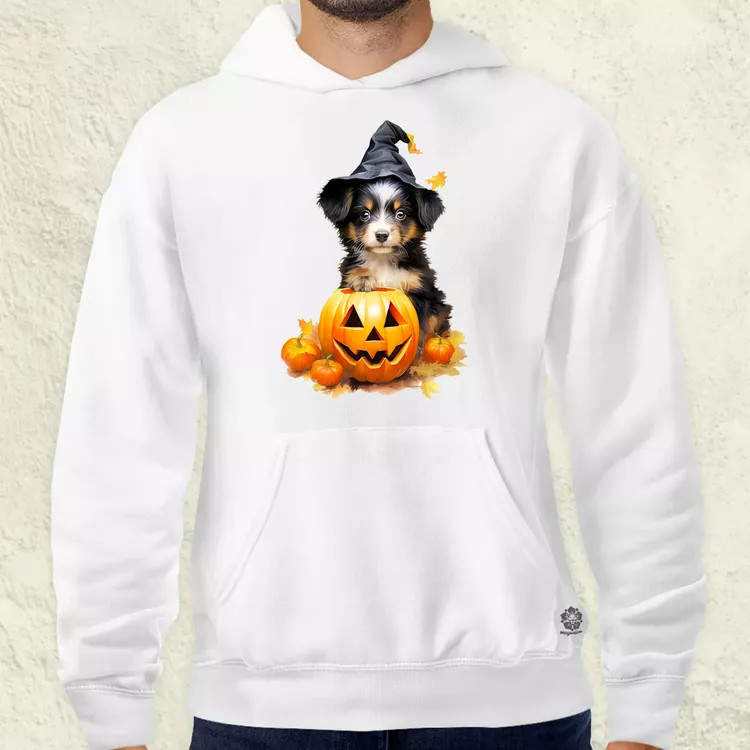 Halloween tök és kutyus v1 férfi pulóver