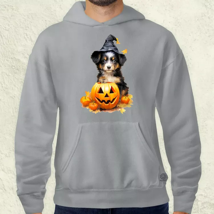 Halloween tök és kutyus v1 férfi pulóver