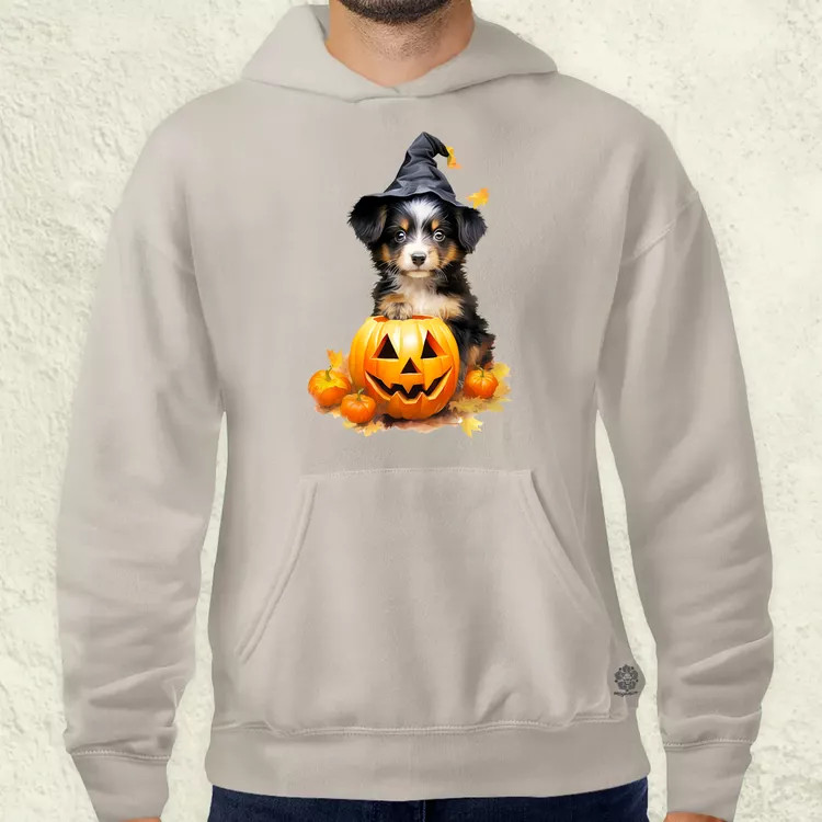 Halloween tök és kutyus v1 férfi pulóver