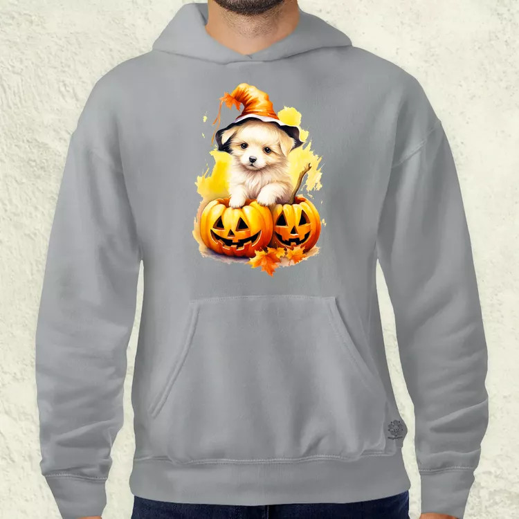 Halloween tök és kutyus v4 férfi pulóver