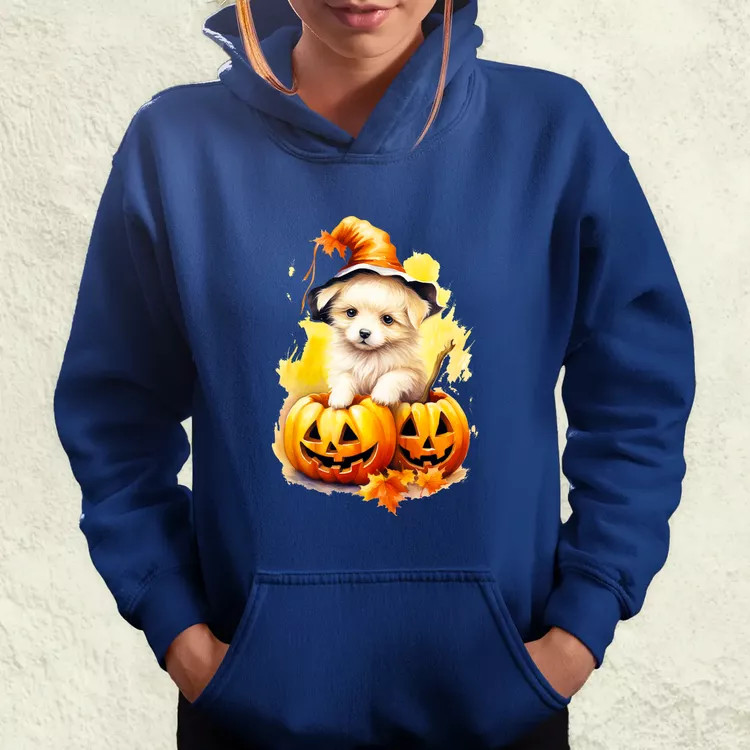 Halloween tök és kutyus v4 női pulóver
