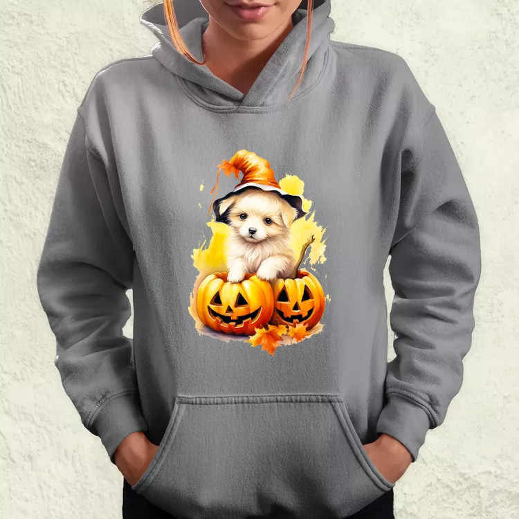 Halloween tök és kutyus v4 női pulóver