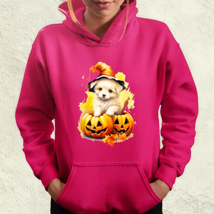 Halloween tök és kutyus v4 női pulóver
