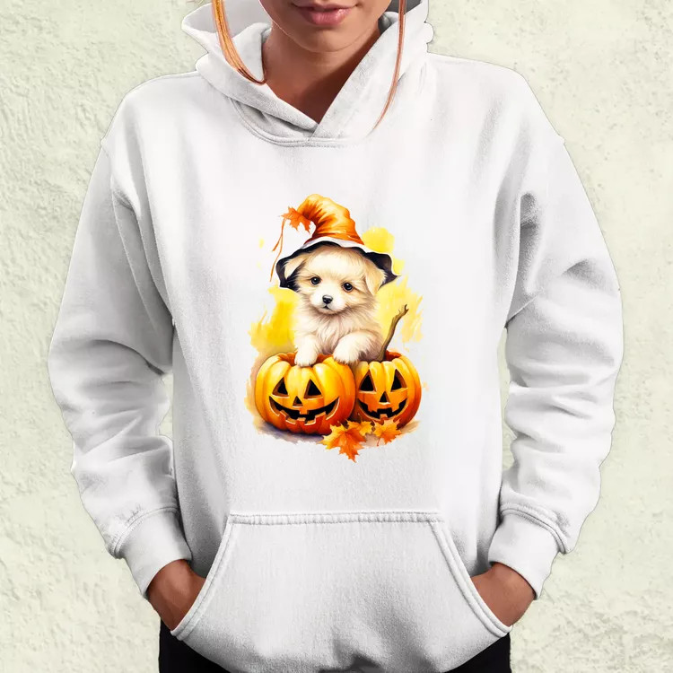 Halloween tök és kutyus v4 női pulóver