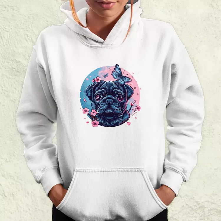 Mopsz és pillangó v1 női pulóver