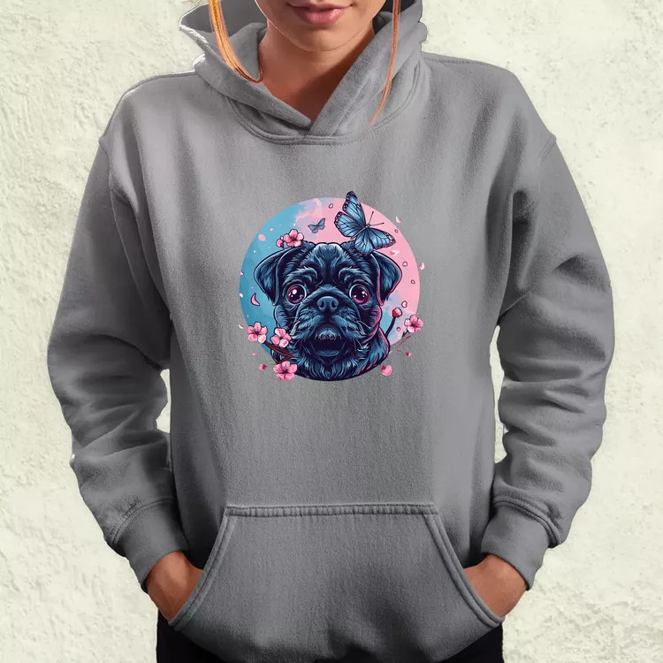 Mopsz és pillangó v1 női pulóver