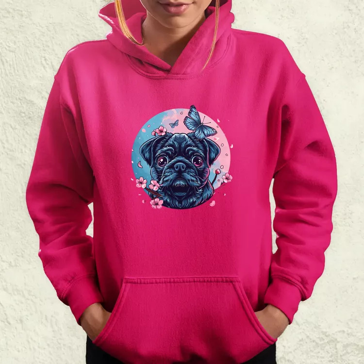 Mopsz és pillangó v1 női pulóver