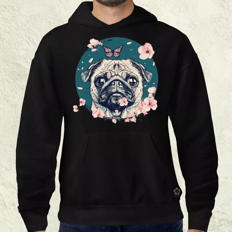 Mopsz és pillangó v2 férfi pulóver