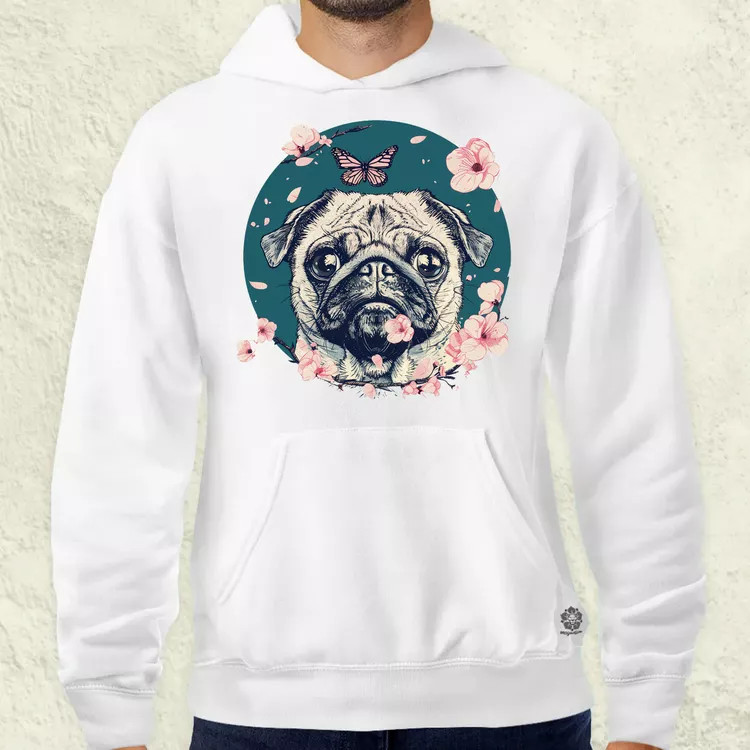 Mopsz és pillangó v2 férfi pulóver