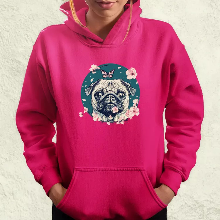 Mopsz és pillangó v2 női pulóver