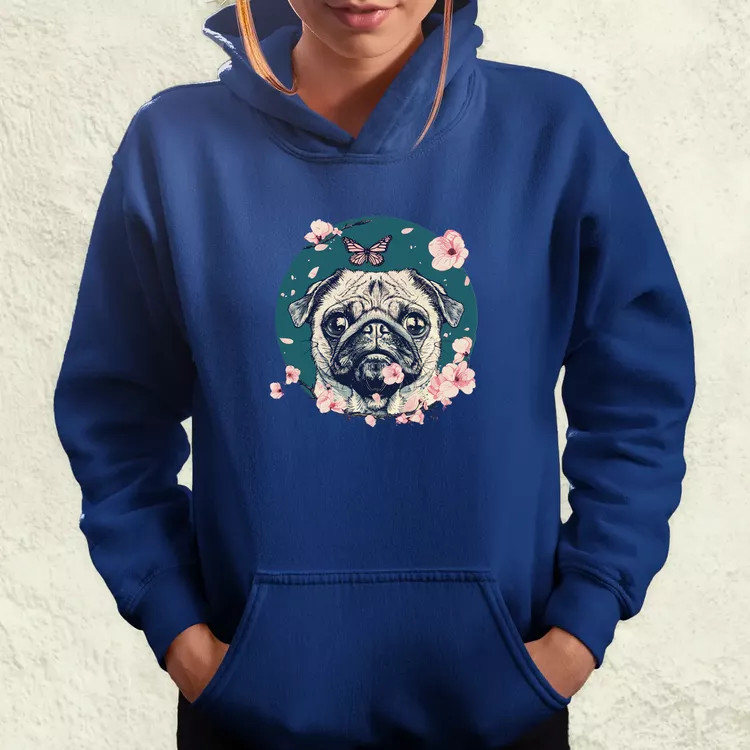 Mopsz és pillangó v2 női pulóver