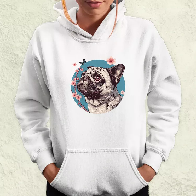 Mopsz és pillangó v4 női pulóver
