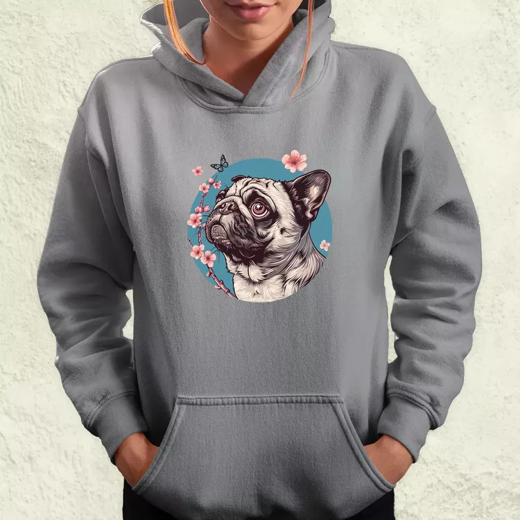 Mopsz és pillangó v4 női pulóver