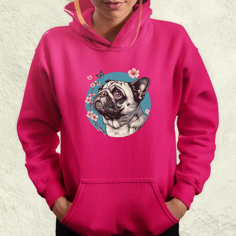 Mopsz és pillangó v4 női pulóver