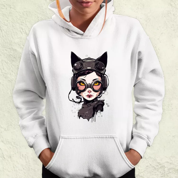 Kawaii macskalány v4 női pulóver