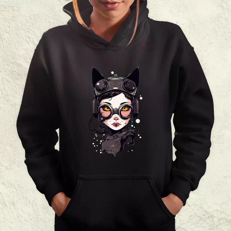 Kawaii macskalány v4 női pulóver
