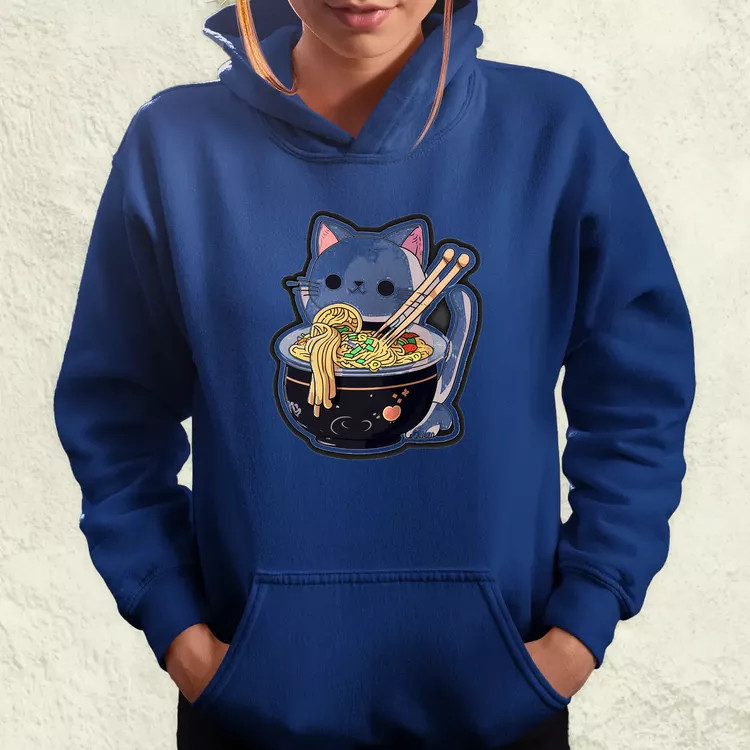 Kawaii rámen cica v3 női pulóver