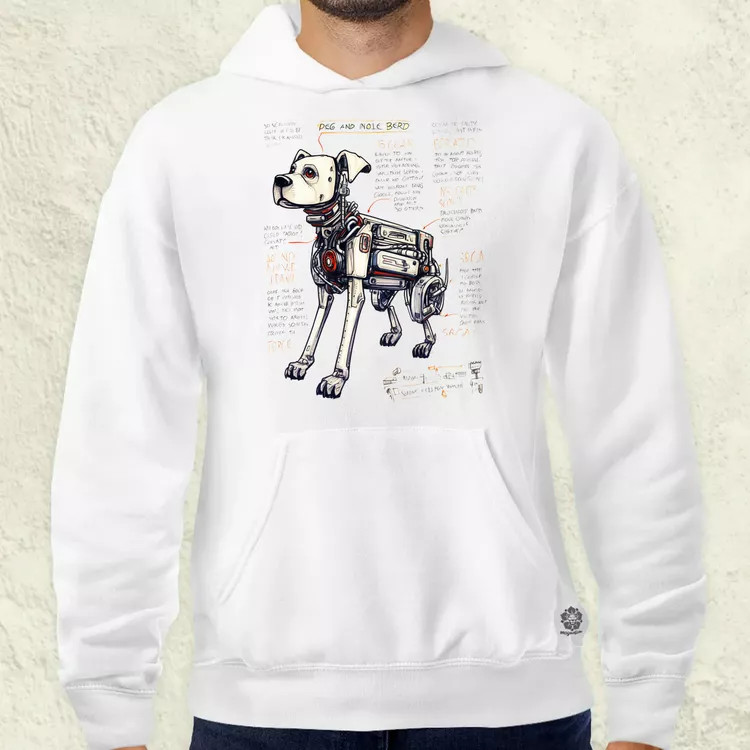 Robotkutya vázlat v2 férfi pulóver