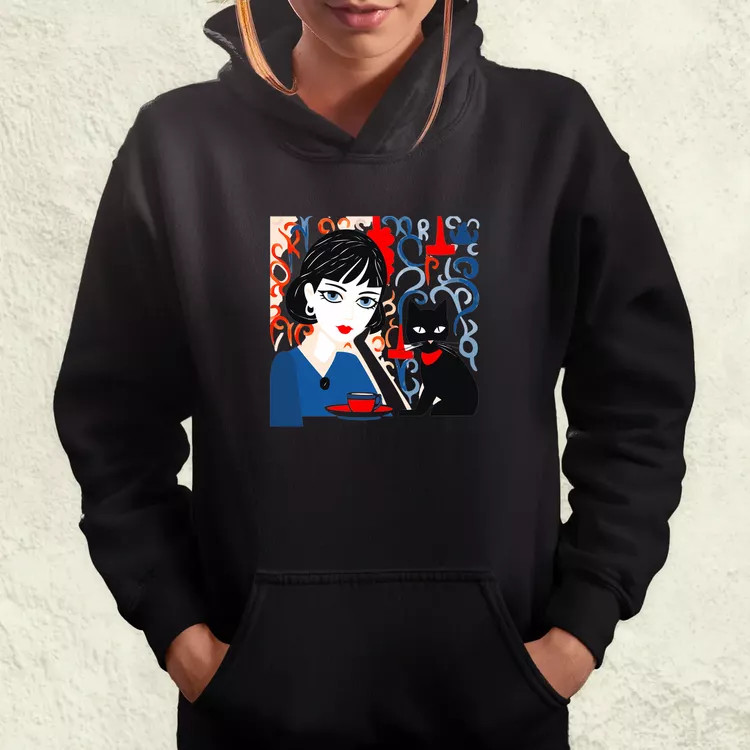 Lány és kávé v2 női pulóver
