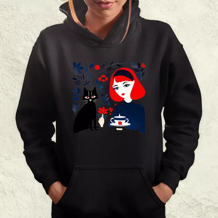 Lány és kávé v4 női pulóver