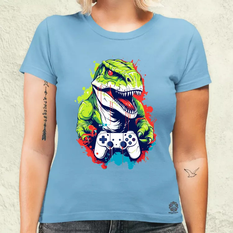 Gamer T-rex v1 női póló