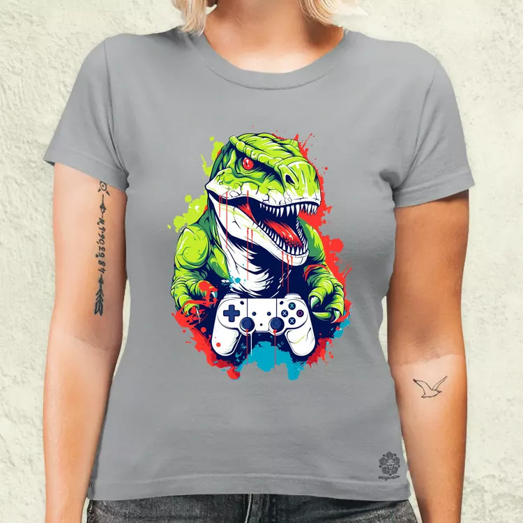 Gamer T-rex v1 női póló