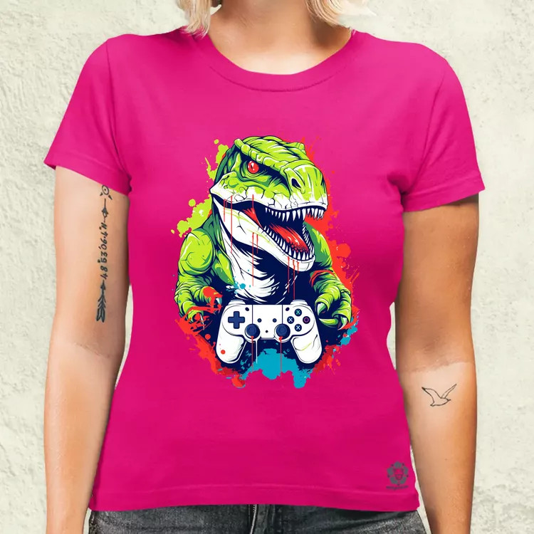 Gamer T-rex v1 női póló