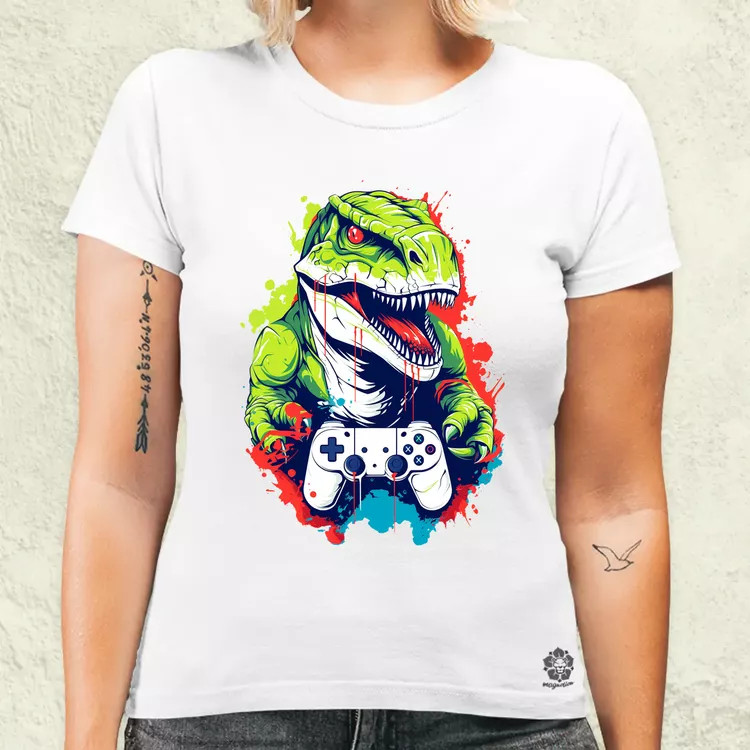 Gamer T-rex v1 női póló