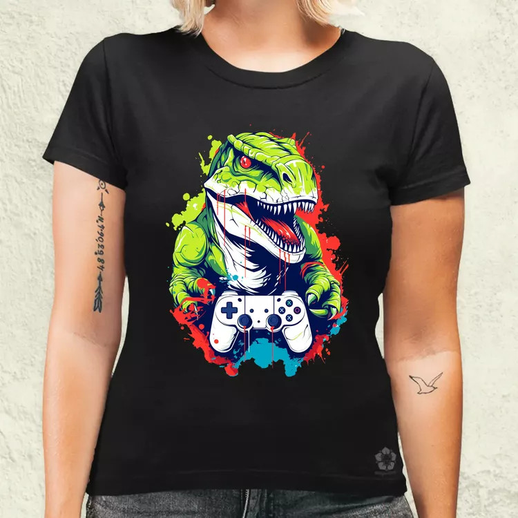 Gamer T-rex v1 női póló
