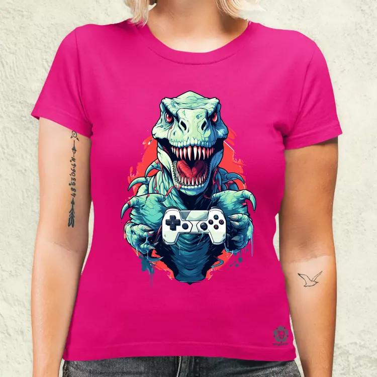 Gamer T-rex v4 női póló
