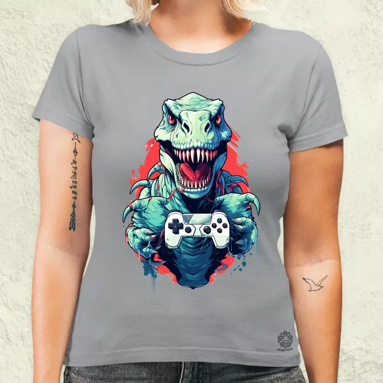 Gamer T-rex v4 női póló