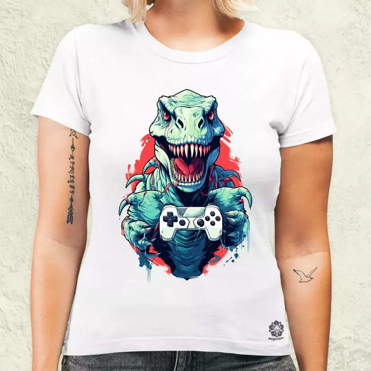 Gamer T-rex v4 női póló