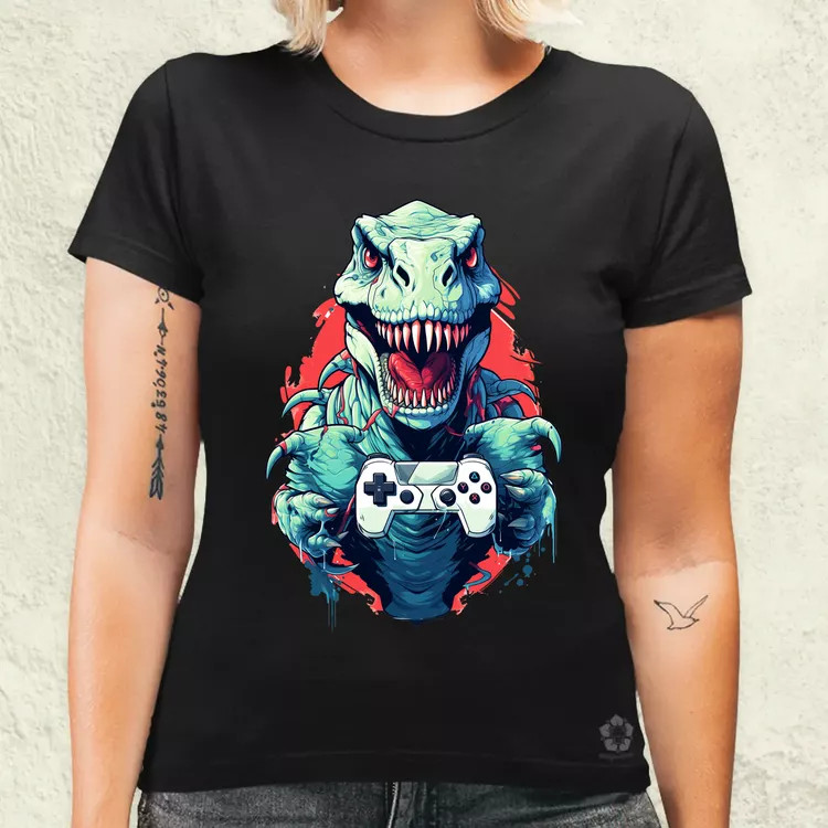 Gamer T-rex v4 női póló