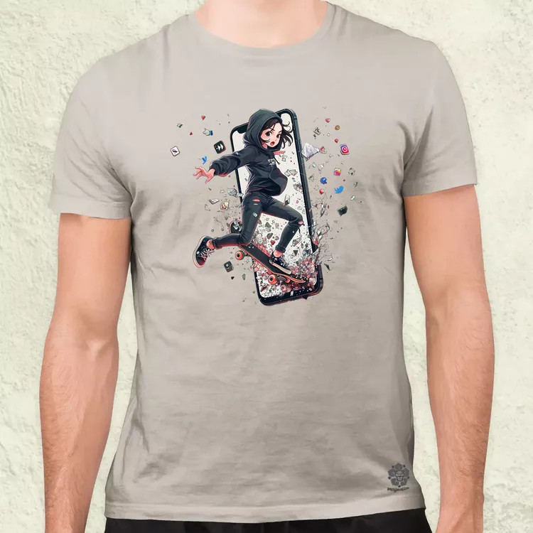 Influenszer chibi lány v7 férfi póló