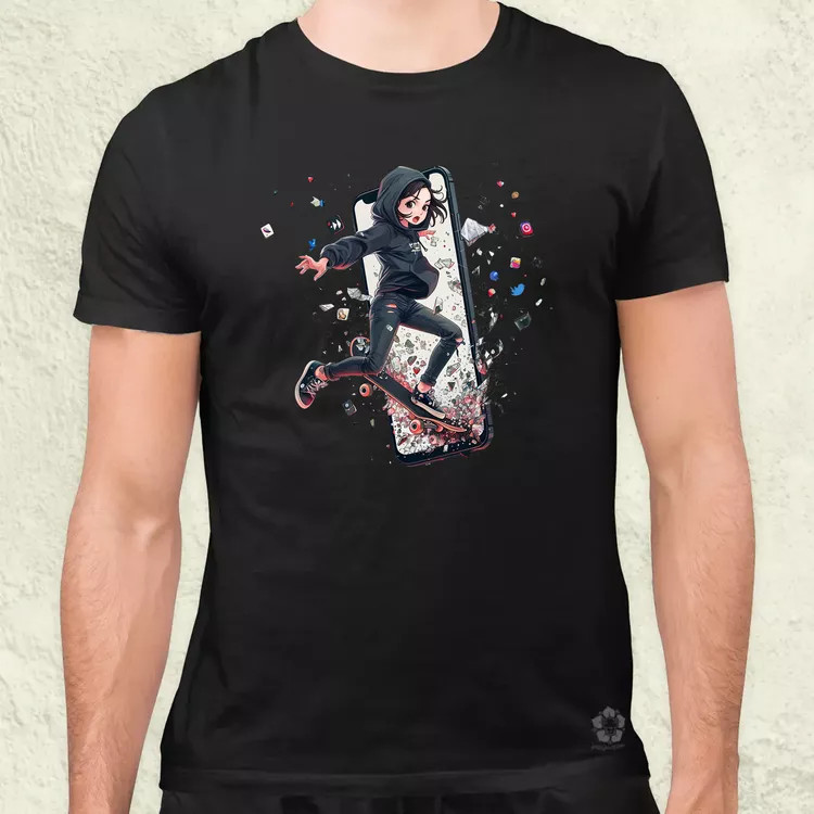 Influenszer chibi lány v7 férfi póló