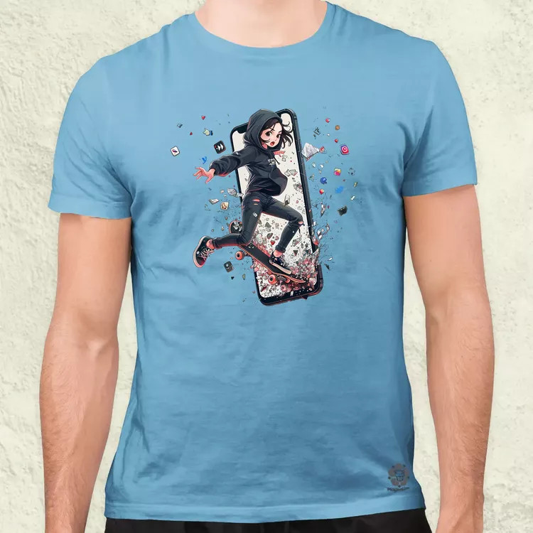 Influenszer chibi lány v7 férfi póló