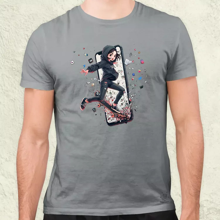 Influenszer chibi lány v7 férfi póló