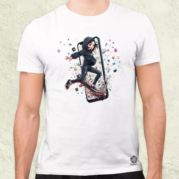 Influenszer chibi lány v7 férfi póló