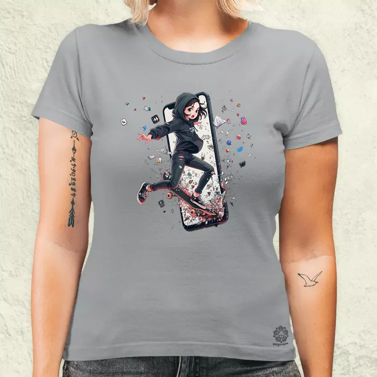 Influenszer chibi lány v7 női póló