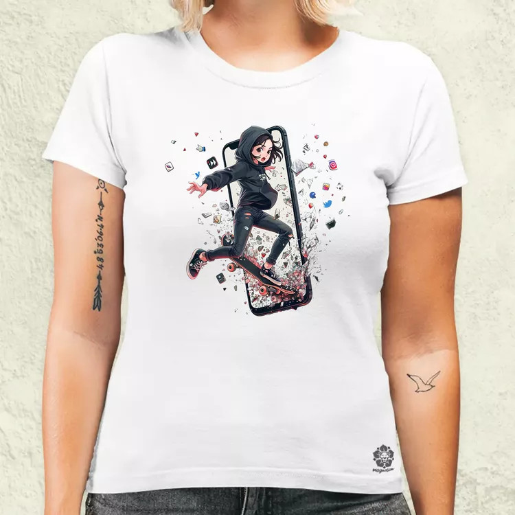 Influenszer chibi lány v7 női póló