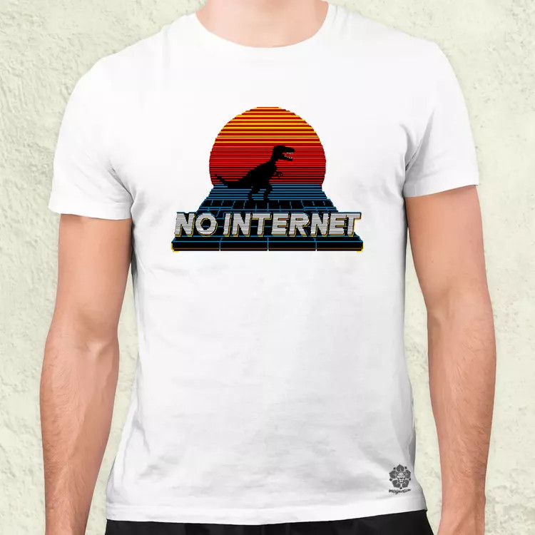 No internet férfi póló