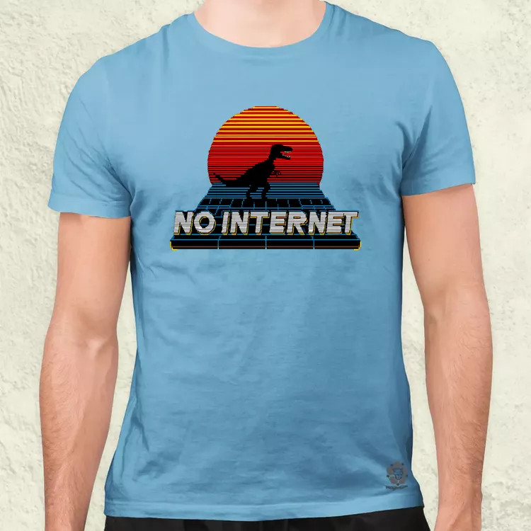 No internet férfi póló
