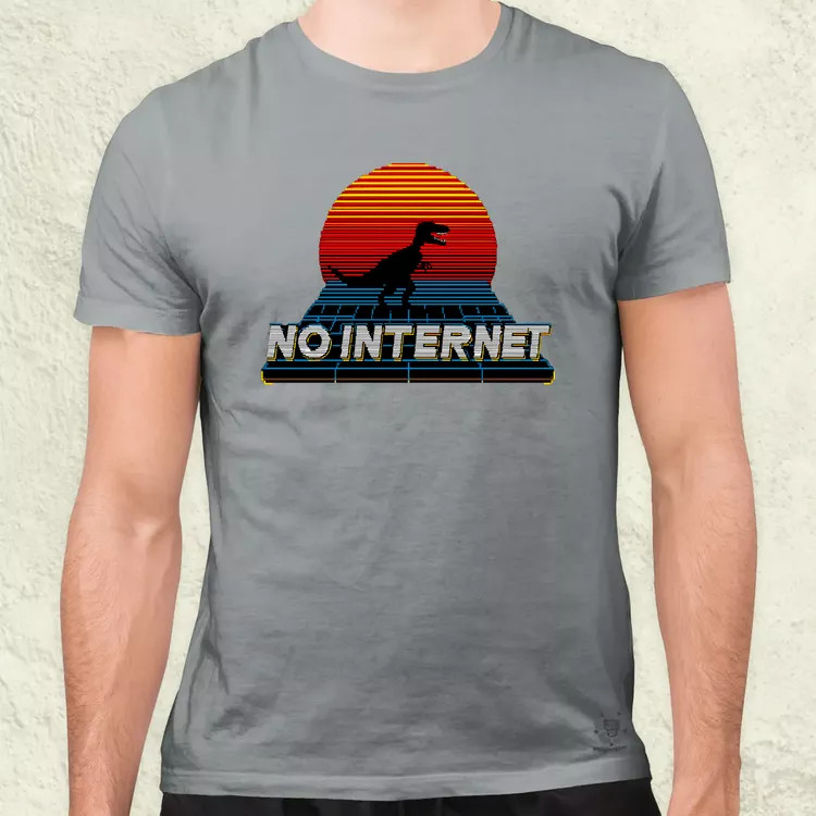 No internet férfi póló