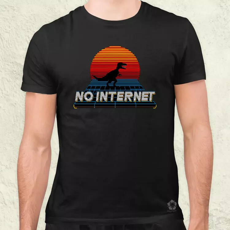 No internet férfi póló