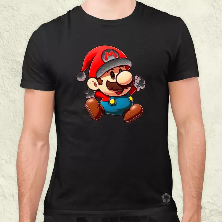 Xmas Mario v1 férfi póló