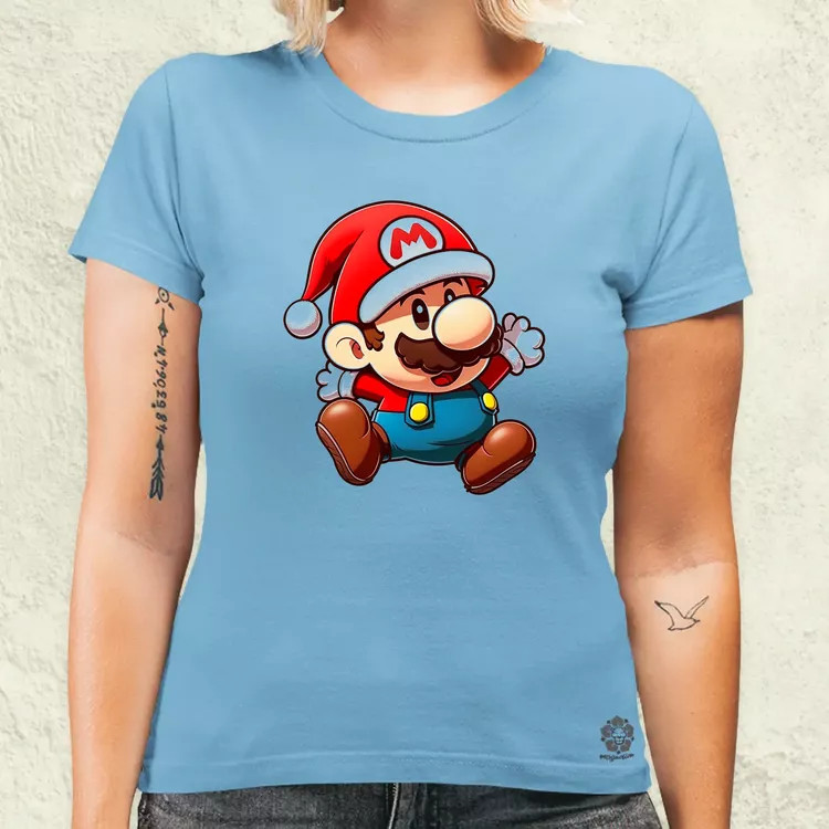 Xmas Mario v1 női póló